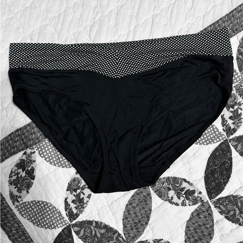 Bliss Black Panties with Polka Dot Waistband